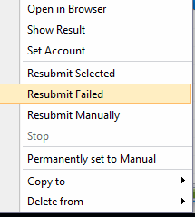 Resubmit Failed Submissions/Uploads