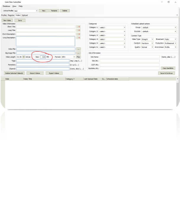 Video size in Tube Sites Submitter