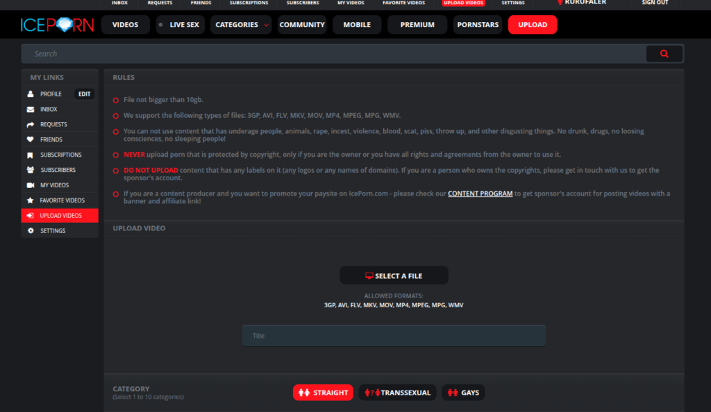 Create profile and upload 
